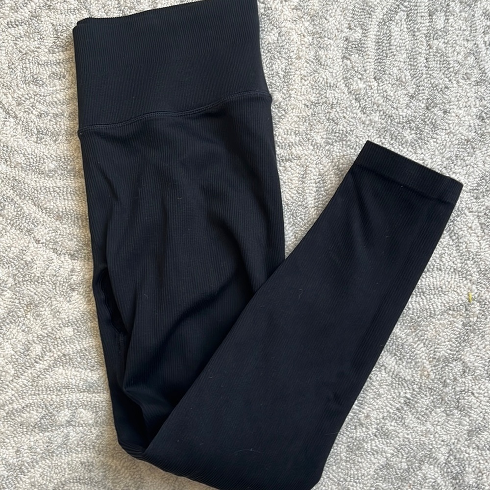 Victoria's Secret Black Ribbed High-Waist Leggings